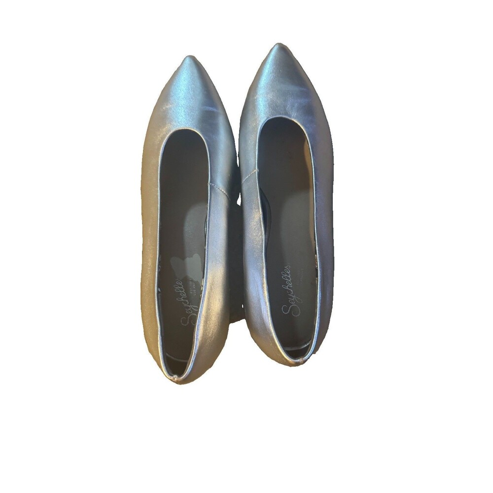 SEYCHELLES Silver  Block Heel Shoes Size 9